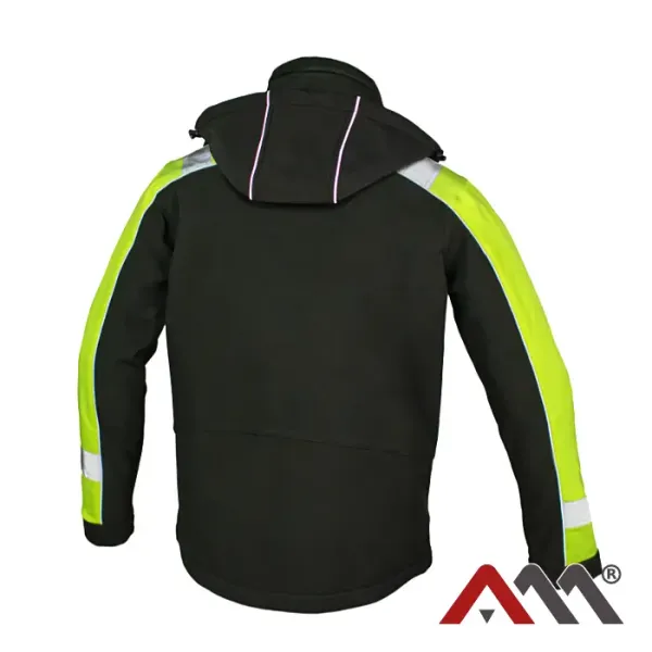 CLASSWORK Yellow jól láthatósági softshell munkavédelmi dzseki (320 g/m²) - 3. kép