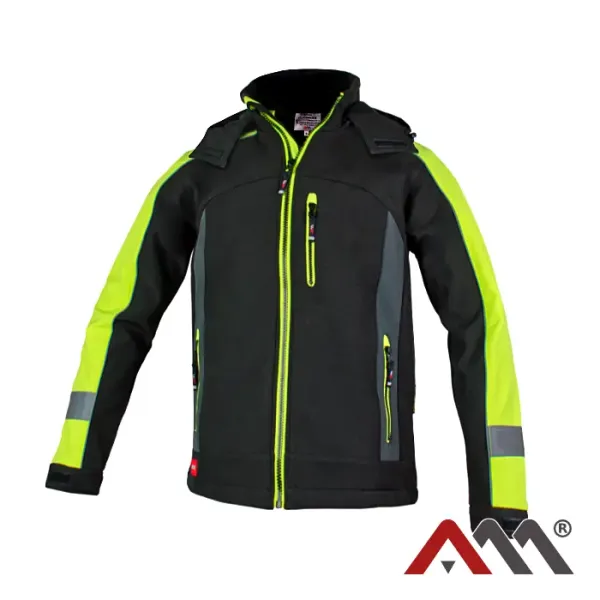 CLASSWORK Yellow jól láthatósági softshell munkavédelmi dzseki (320 g/m²) - 4. kép