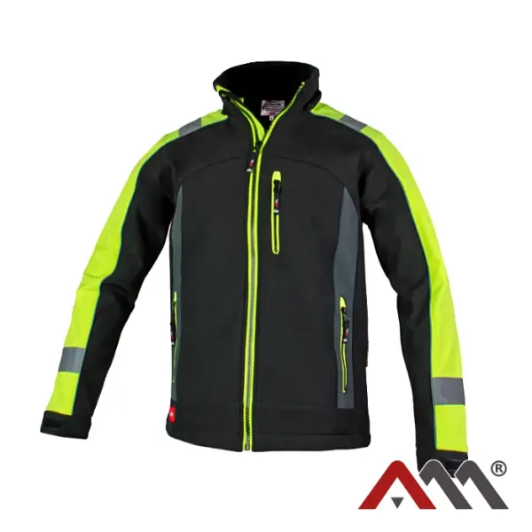 CLASSWORK Yellow jól láthatósági softshell munkavédelmi dzseki (320 g/m²) - 5. kép