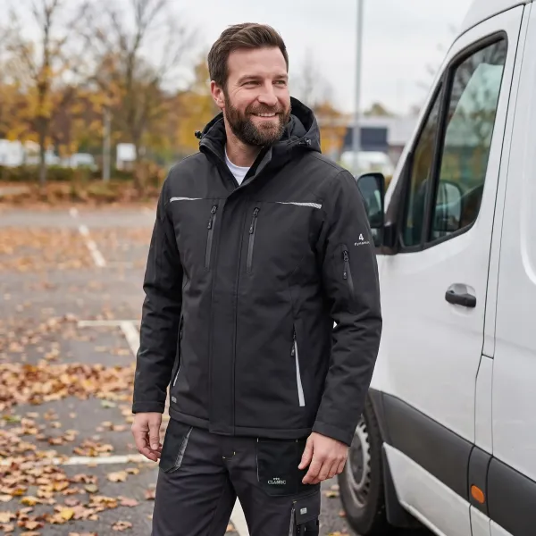 PRESTA fekete bélelt softshell munkavédelmi dzseki (3000 mm) - 3. kép
