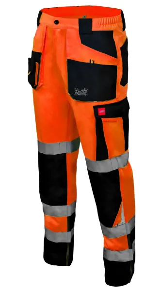 FLASH Orange jól láthatósági derekas munkásnadrág – elölnézet
