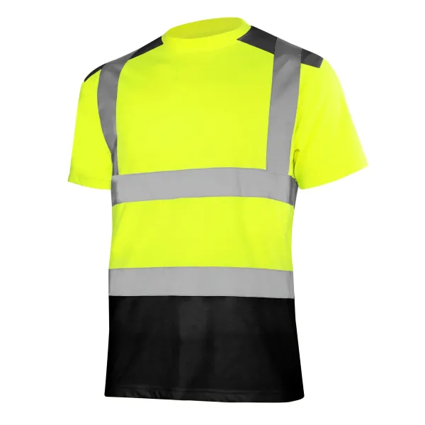 T-Ref 2 Yellow/Black jól láthatósági munkavédelmi póló T-Ref 2 Yellow/Black jól láthatósági munkavédelmi póló - elölnézet