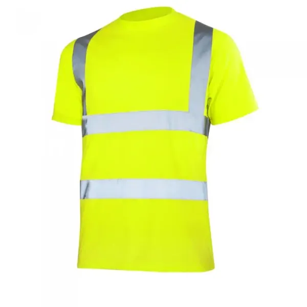 T-Ref Yellow jól láthatósági munkavédelmi póló - elölnézet