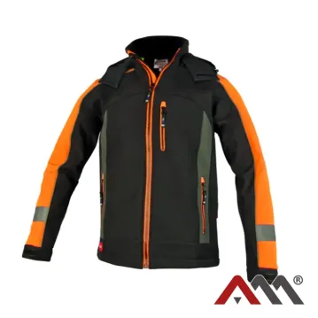 CLASSWORK Orange jól láthatósági softshell munkavédelmi dzseki (320 g/m²) - 1. kép