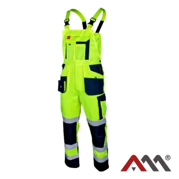 FLASH Yellow jól láthatósági melles munkásnadrág – elölnézet